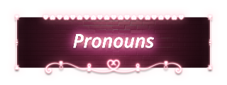 Pronouns Panel from Neon Valentine Panels Theme.